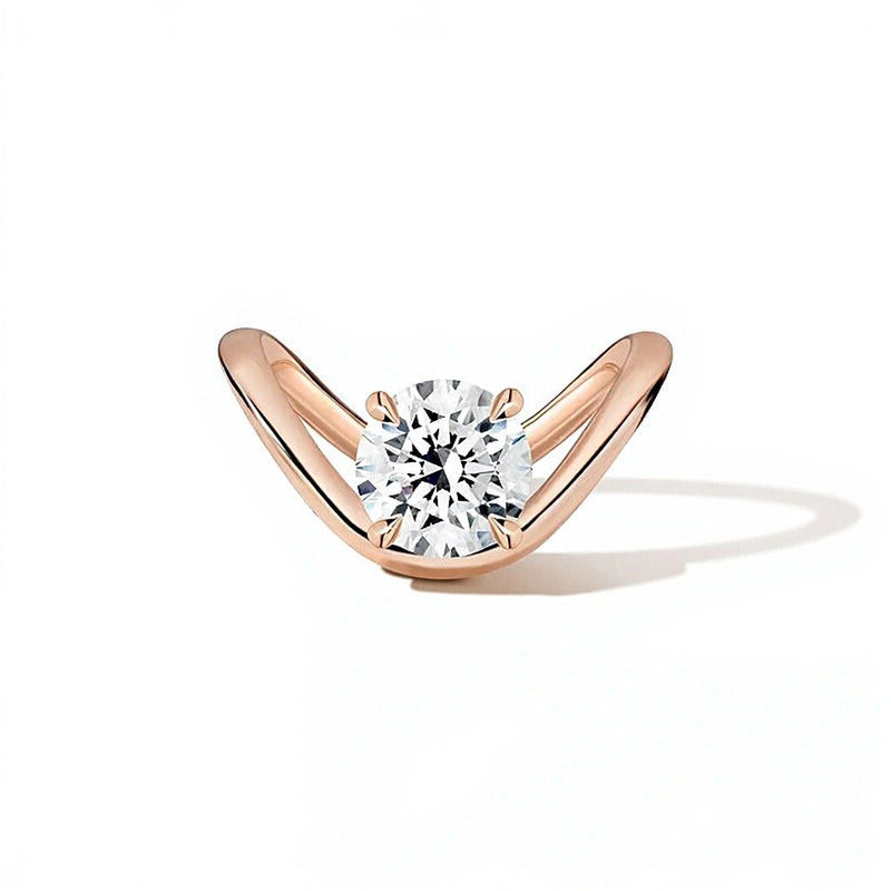 3.0 ct. Labordiamant Solitär-Verlobungsring in 14K Roségold (F/VS2)