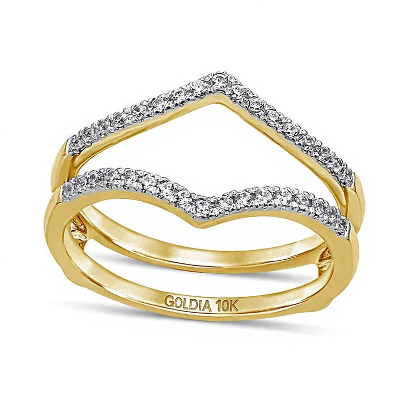 0.2 ct. Gesamtgewicht Diamant Chevron Solitär-Enhancer in 10K Gelbgold