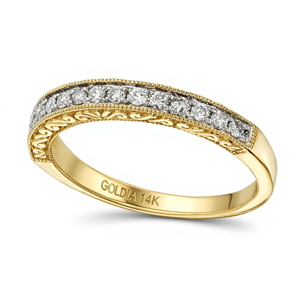 0.25 ct. Gesamtgewicht Diamant Memoire-Ring in 14K Gelbgold (I/I2)