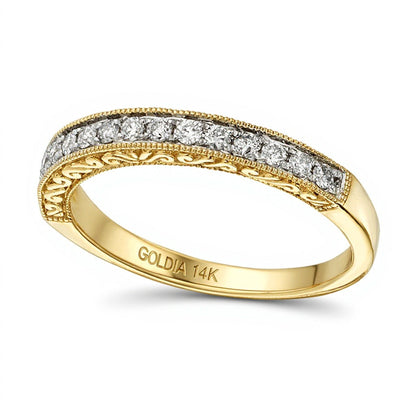 0.25 ct. Gesamtgewicht Diamant Memoire-Ring in 14K Gelbgold (I/I2)