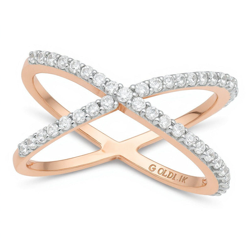 0,38 ct. Gesamtgewicht Diamant Orbit Ring in 10K Roségold