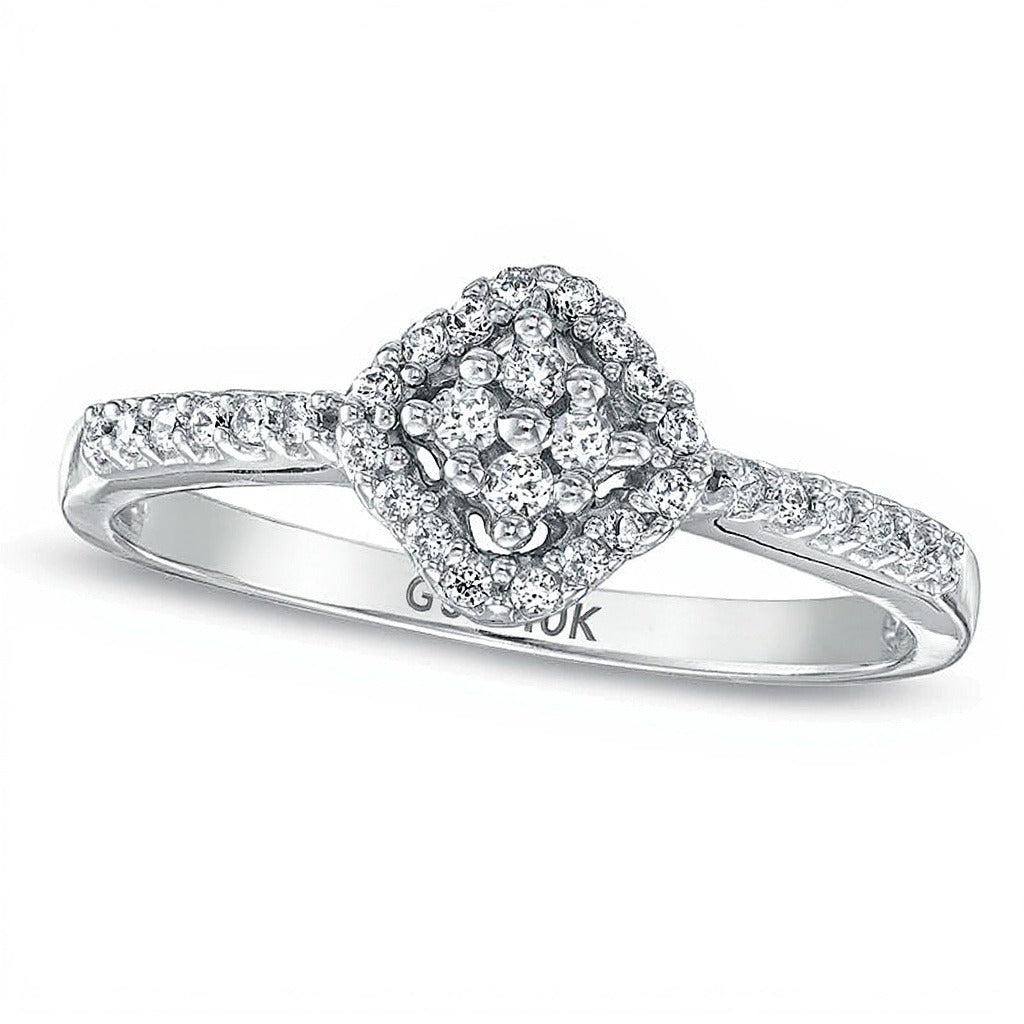 0.2 ct. Gesamtgewicht Multi-Diamant-Ring in 10K Weißgold