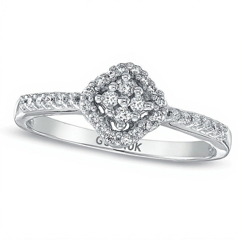 0.2 ct. Gesamtgewicht Multi-Diamant-Ring in 10K Weißgold