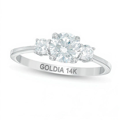 1,0 ct. Gesamtgewicht Diamant Dreistein-Verlobungsring in 14K Weißgold