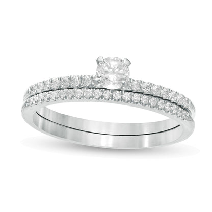 Brautset mit Diamanten 0,5 ct. Gesamtgewicht in 10K Weißgold