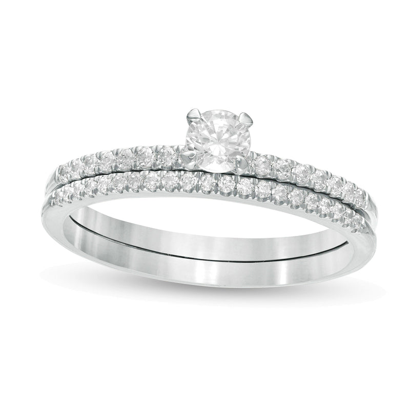 Brautset mit Diamanten 0,5 ct. Gesamtgewicht in 10K Weißgold