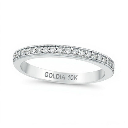 0.2 ct. Gesamtgewicht Diamant Ehering im Vintage-Stil in 10K Weißgold