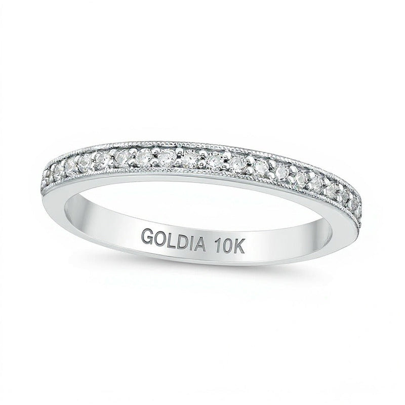 0.2 ct. Gesamtgewicht Diamant Ehering im Vintage-Stil in 10K Weißgold