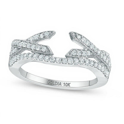 0.33 ct. Gesamtgewicht Diamant Twist Solitär Enhancer-Ring in 10K Weißgold