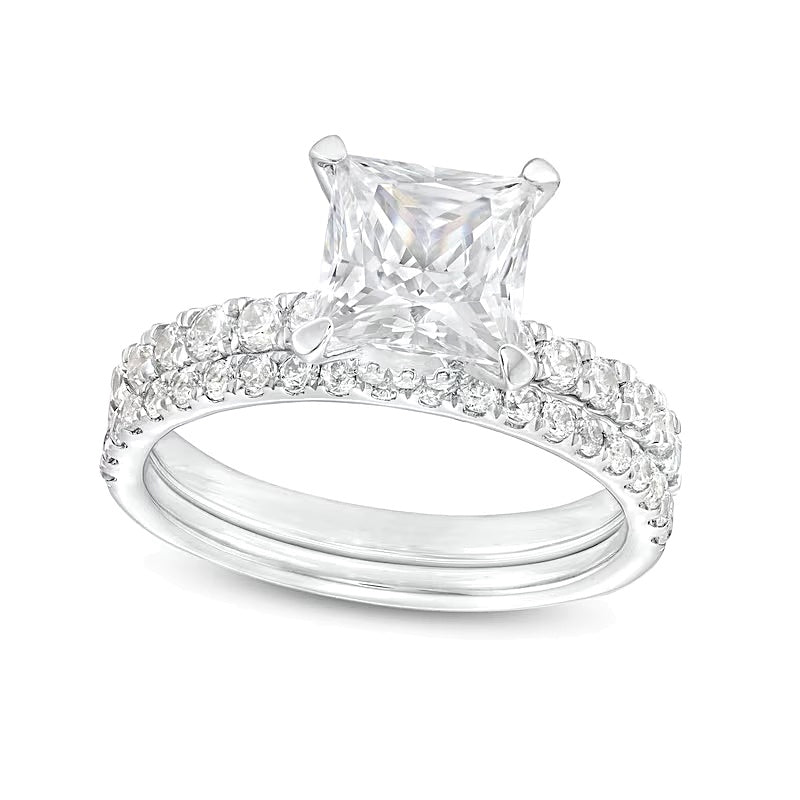 2.88 CT. Gesamtgewicht Braut-Set mit Labordiamanten im Princess-Schliff in 14K Weißgold (I/SI2)