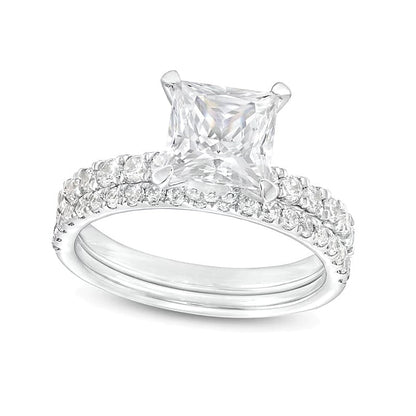 2.88 CT. Gesamtgewicht Braut-Set mit Labordiamanten im Princess-Schliff in 14K Weißgold (I/SI2)
