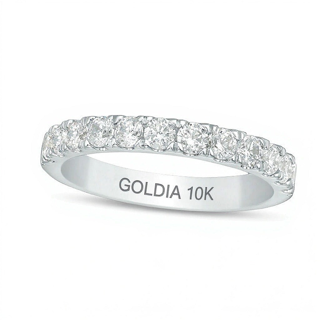 Ehering mit 0,88 ct. Gesamtgewicht Diamanten in 10K Weißgold