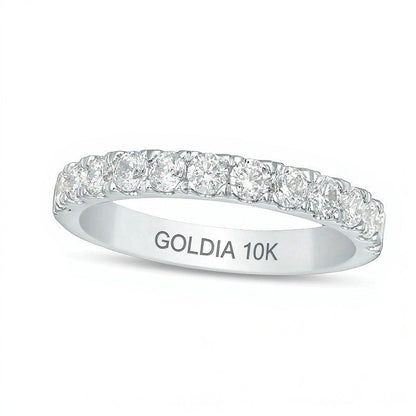 Ehering mit 0,88 ct. Gesamtgewicht Diamanten in 10K Weißgold