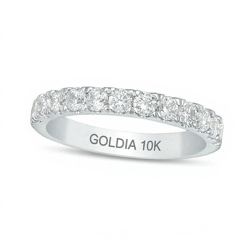 Ehering mit 0,88 ct. Gesamtgewicht Diamanten in 10K Weißgold
