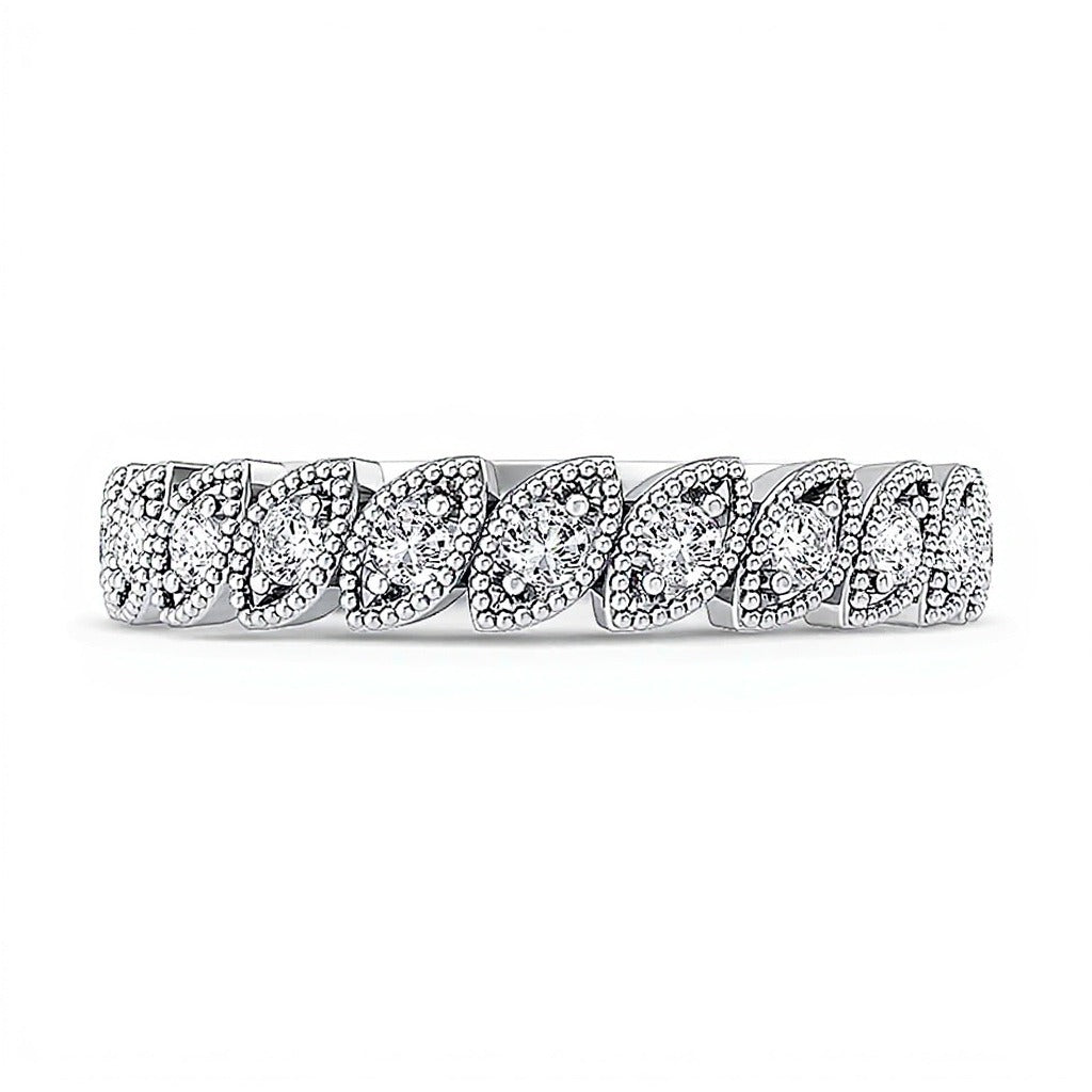 0.2 ct. Gesamtgewicht Diamant-Ring im Vintage-Stil mit Marquise-Schliff in 10K Weißgold