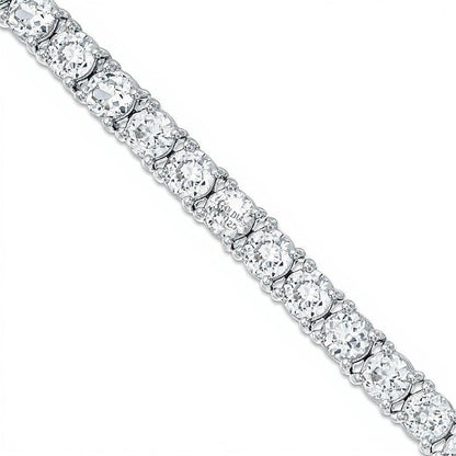 Tennis-Armband mit lab-created weißem Saphir in rhodiniertem Sterlingsilber 925 - 7.5"