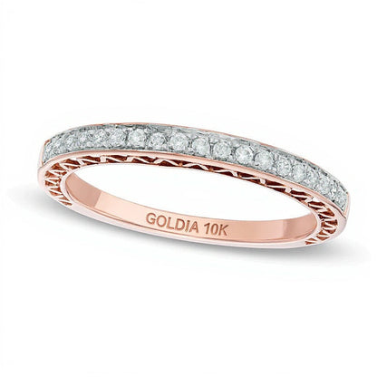 Memoire-Ring mit Diamanten 0.17 ct. Gesamtgewicht in 10K Roségold