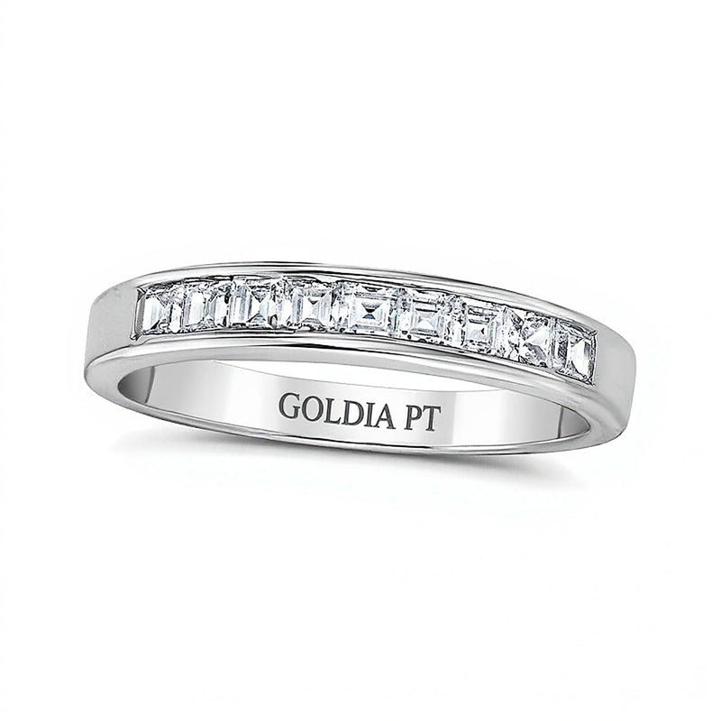 0.5 CT. TW Ehering mit Diamanten im Princess-Schliff, neun Steine, in Platin (I/SI2)