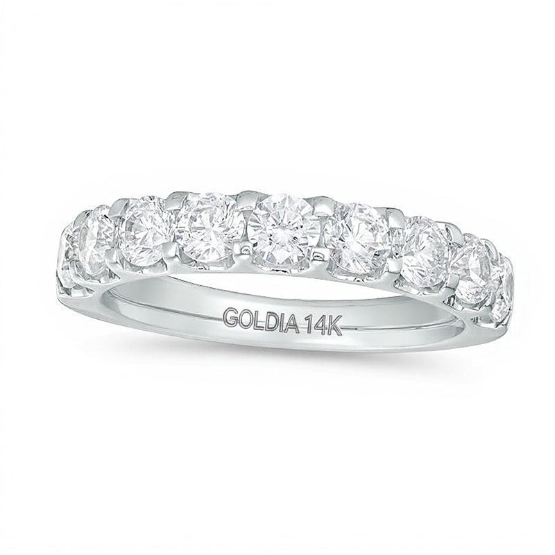 Ring mit neun Diamanten 1.5 ct. Gesamtgewicht in 14K Weißgold (I/SI2)