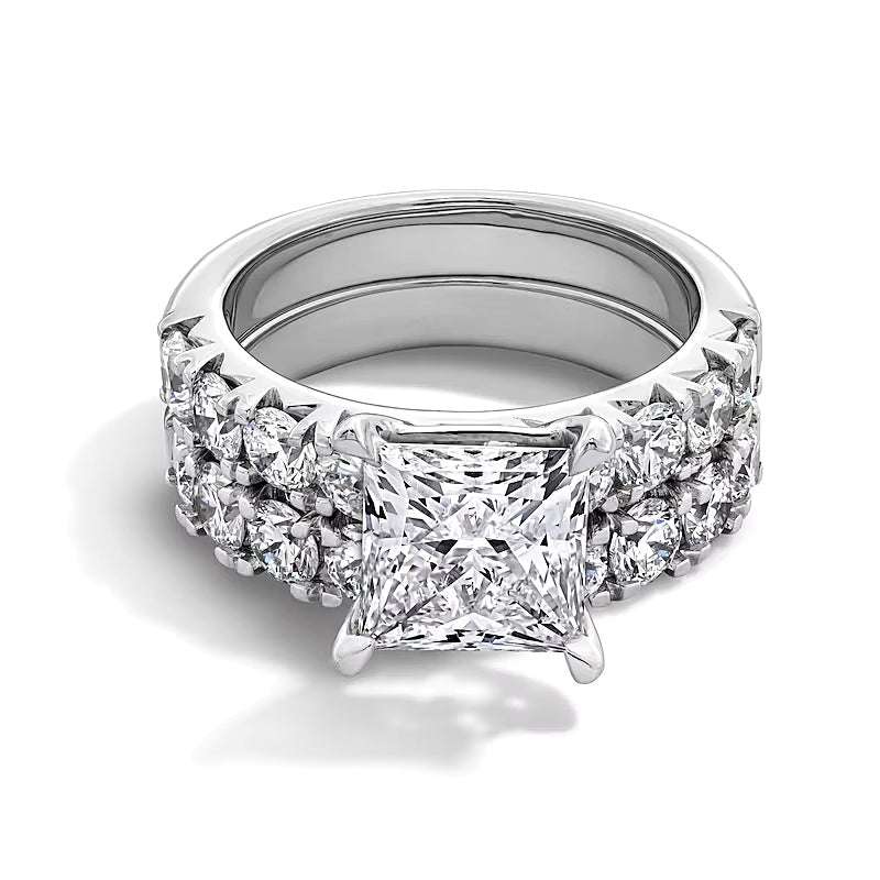5.5 CT. TW Braut-Set mit Labordiamanten im Princess-Schliff in 14K Weißgold (F/VS2)