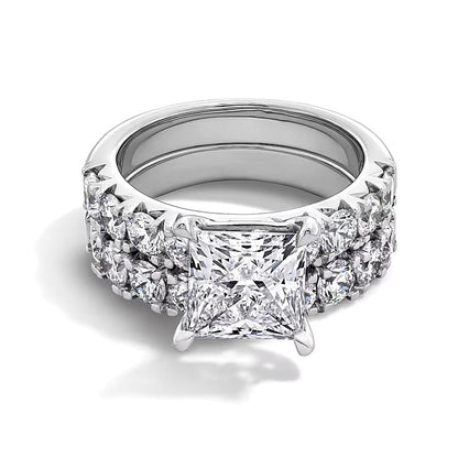 5.5 CT. TW Braut-Set mit Labordiamanten im Princess-Schliff in 14K Weißgold (F/VS2)