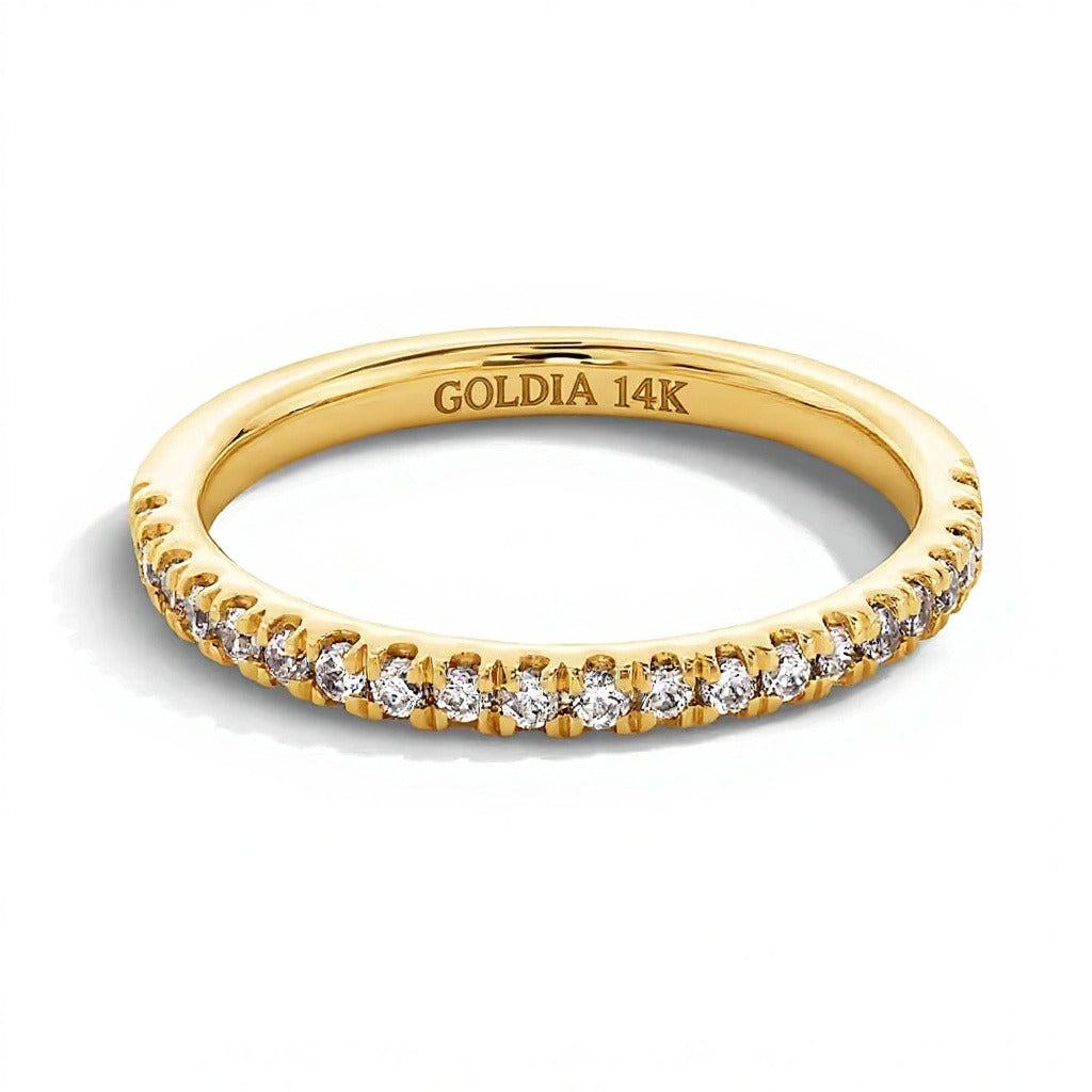 0,25 ct. Gesamtgewicht Ring mit Labordiamanten in 14K Gelbgold (F/SI2)