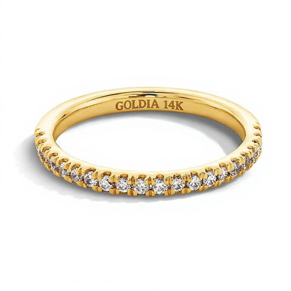 0,25 ct. Gesamtgewicht Ring mit Labordiamanten in 14K Gelbgold (F/SI2)