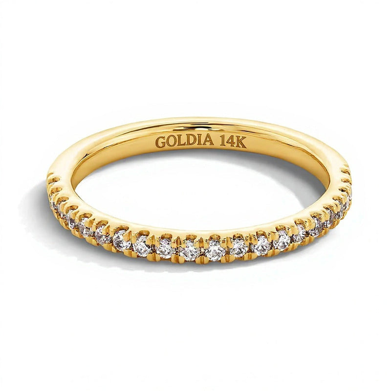 0,25 ct. Gesamtgewicht Ring mit Labordiamanten in 14K Gelbgold (F/SI2)