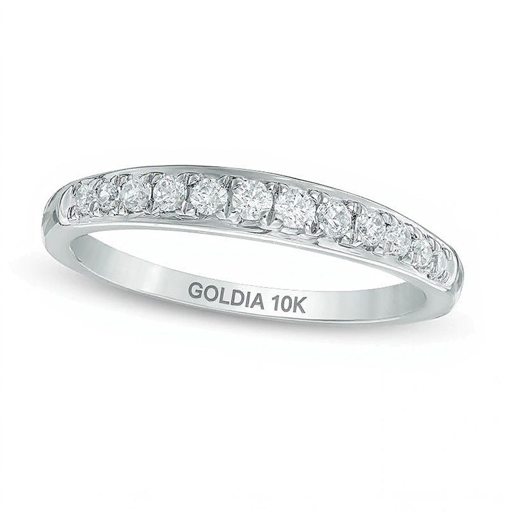 0.2 ct. Gesamtgewicht Diamant Memoire-Ring in 10K Weißgold