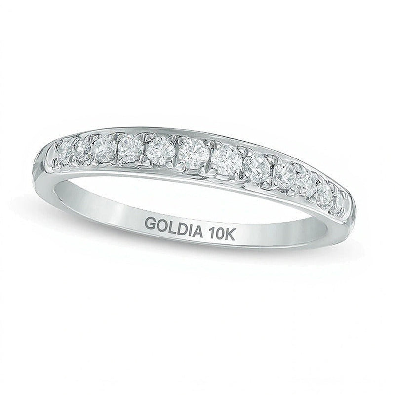 0.2 ct. Gesamtgewicht Diamant Memoire-Ring in 10K Weißgold