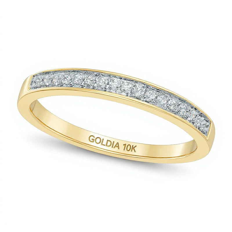 0.1 ct. Gesamtgewicht Diamant-Ehering in 10K Gelbgold