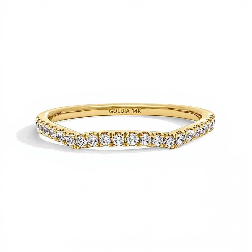 0.2 CT. Gesamtgewicht Labordiamant Ring in 14K Gelbgold (F/SI2)