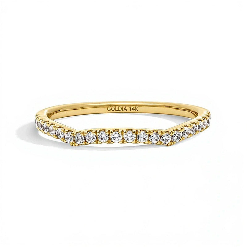 0.2 CT. Gesamtgewicht Labordiamant Ring in 14K Gelbgold (F/SI2)