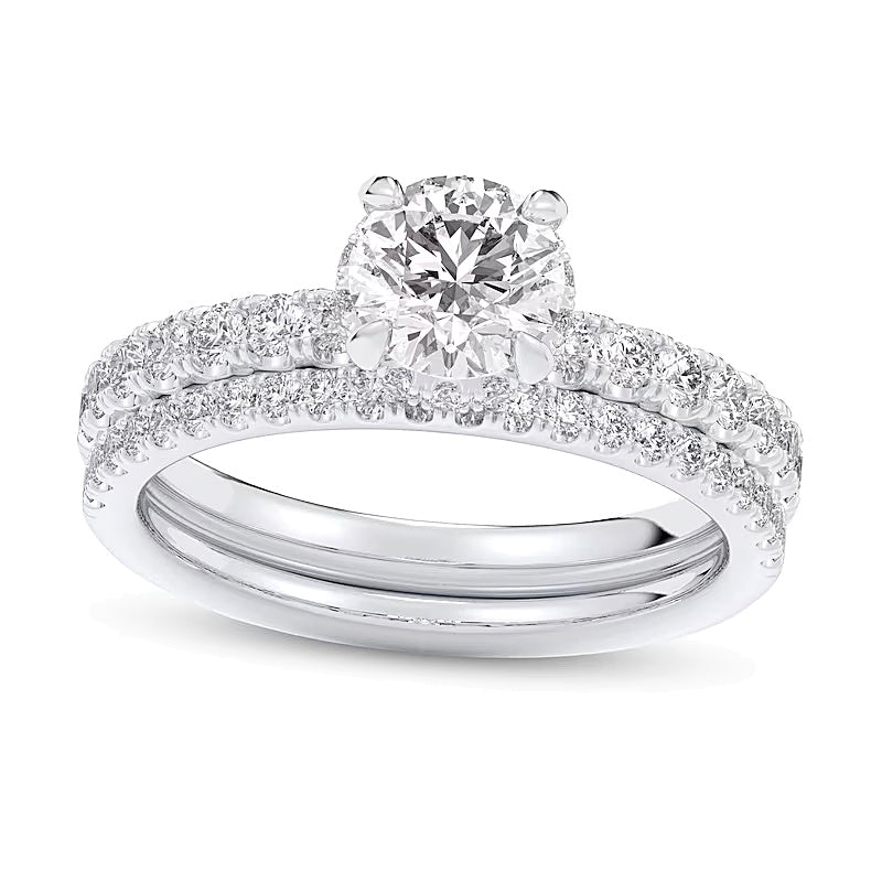 1,75 ct. Gesamtgewicht Brautset mit Labordiamanten in 14K Weißgold (F/SI2)