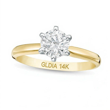 1.0 CT. Diamant-Solitär Verlobungsring in 14K Gelbgold (I/I2)