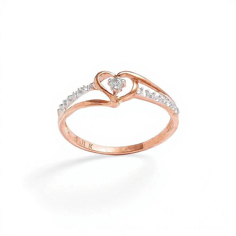 Diamant-Herz Freundschaftsring in 10K Roségold
