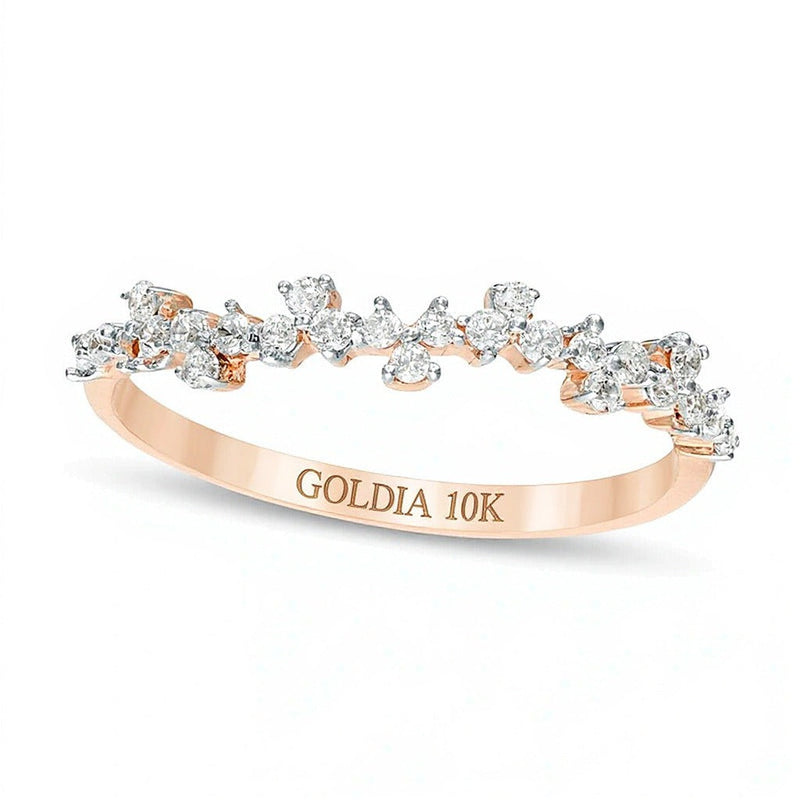 Memoire-Ring mit gestreuten Diamanten 0,25 ct. Gesamtgewicht in 10K Roségold