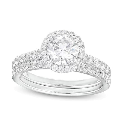 Braut-Set mit Labordiamanten 1,75 ct. Gesamtgewicht in 14K Weißgold (I/SI2)