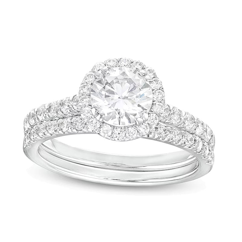 Braut-Set mit Labordiamanten 1,75 ct. Gesamtgewicht in 14K Weißgold (I/SI2)