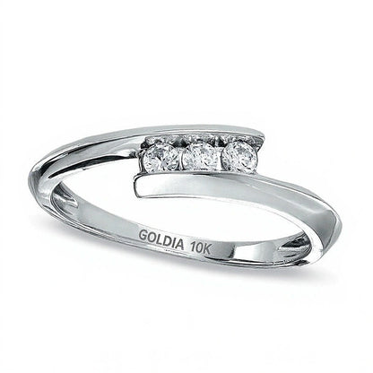 0.2 CT. Gesamtgewicht Diamant Dreistein-Ring Bypass in 10K Weißgold