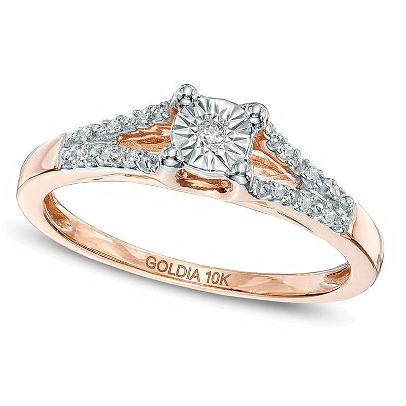 Freundschaftsring mit Diamant und Split-Shank in 10K Roségold