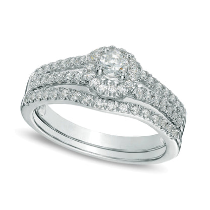 0.5 ct. Gesamtgewicht Diamant-Brautset in 14K Weißgold