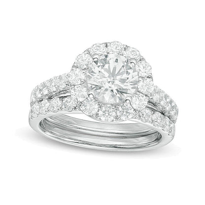 2.5 CT. TW Brautset mit Diamanten in 14K Weißgold (I/I1)