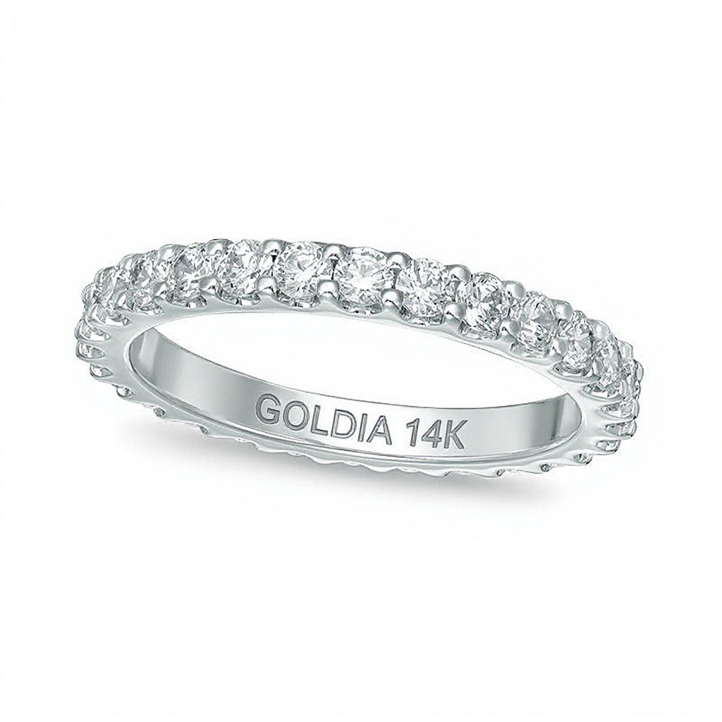 1.0 CT. Gesamtgewicht Diamant Memoire-Ring in 14K Weißgold (H/SI2)