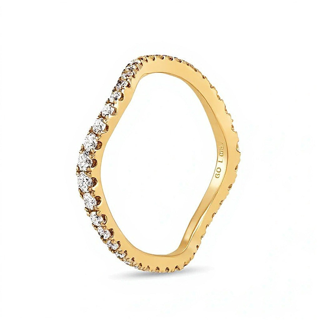 PDPAOLA™ bei Zales 0,5 ct. Gesamtgewicht Labordiamant welliger Ring aus 18K Gelbgold