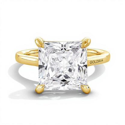 6.0 CT. Princess Labordiamant Solitär Verlobungsring aus 14K Gelbgold (F/VS2)