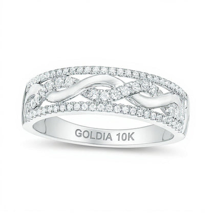 0.25 ct. Gesamtgewicht Diamant Twist-Ehering aus 10K Weißgold