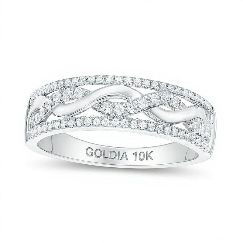 0.25 ct. Gesamtgewicht Diamant Twist-Ehering aus 10K Weißgold