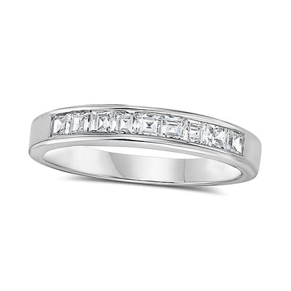 0.5 CT. Gesamtgewicht Ehering mit Princess-Diamanten, neun Steine, in 14K Weißgold (H/VS2)