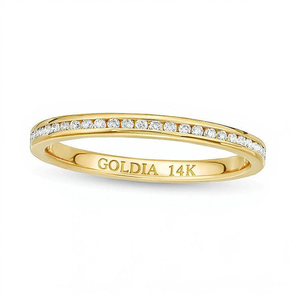 0.25 ct. Gesamtgewicht Diamant Memoire-Ring aus 14K Gelbgold (H/SI2)
